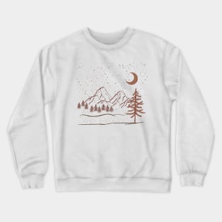 Simple Boho Warm tonned Minimalist Landscape Nature Mounted Print Crewneck Sweatshirt